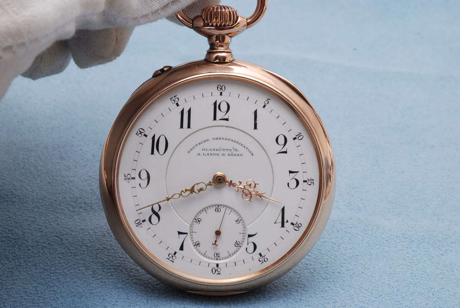 朗格14k玫瑰金机械怀表收藏品
