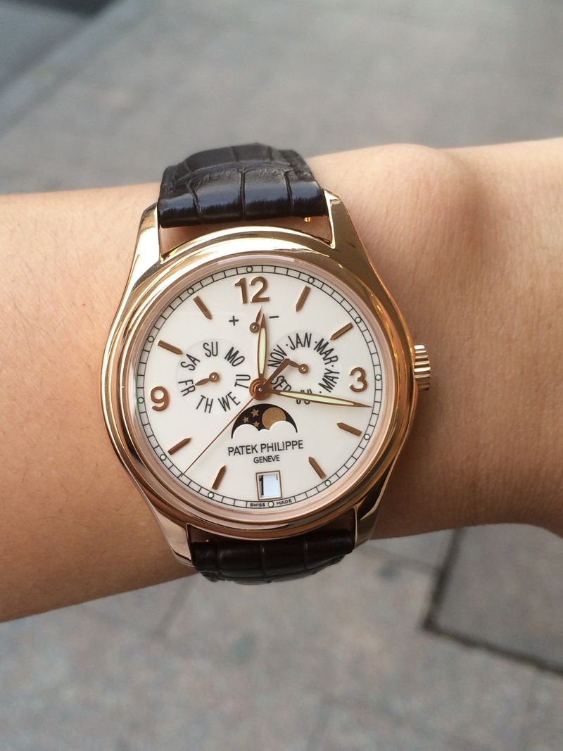 百达翡丽5146r001玫瑰金月相年历表