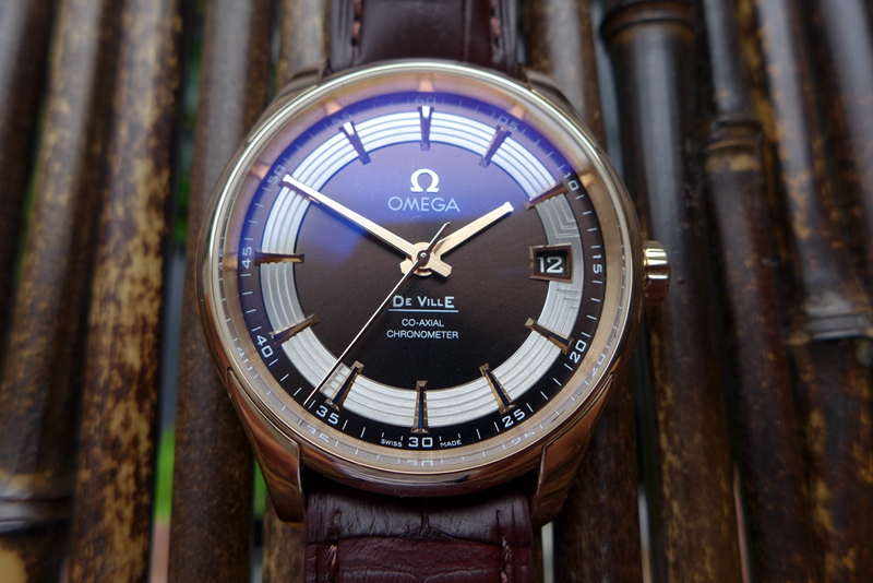 ll9111欧米茄全透视玫瑰金蝶飞8501新款同轴机器皮带正装金表